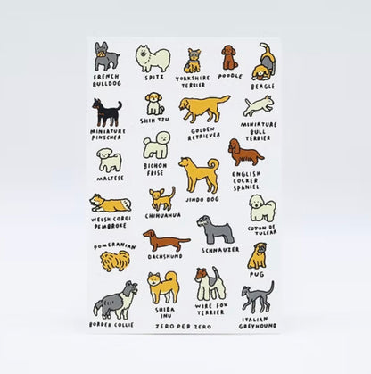 世界圖鑑系列：狗狗絲版印刷明信片