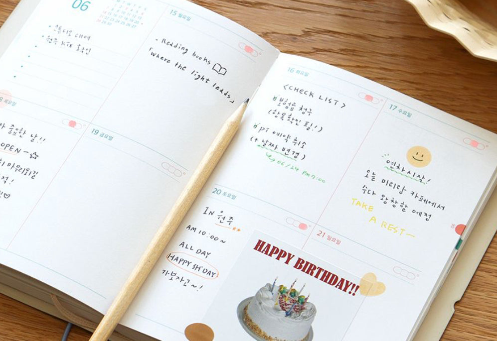 韓國2026 Mood of the Day B6 Size Schedule - 月+週計劃* [預購貨品，下單後14天出貨]