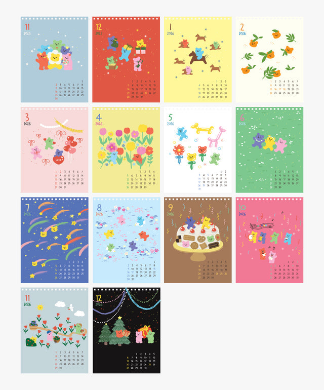 2026 Jelly bear - 檯面桌上月曆* [預購貨品，下單後14天出貨]