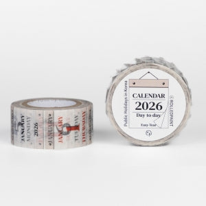 韓國原創 glen 2026 年365天迷你月曆和紙卷裝貼紙 [預購貨品，下單後一星期出貨]