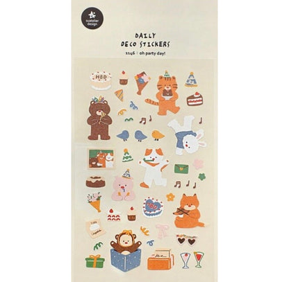 韓國Suatellier 手帳貼紙 - 派對時間
