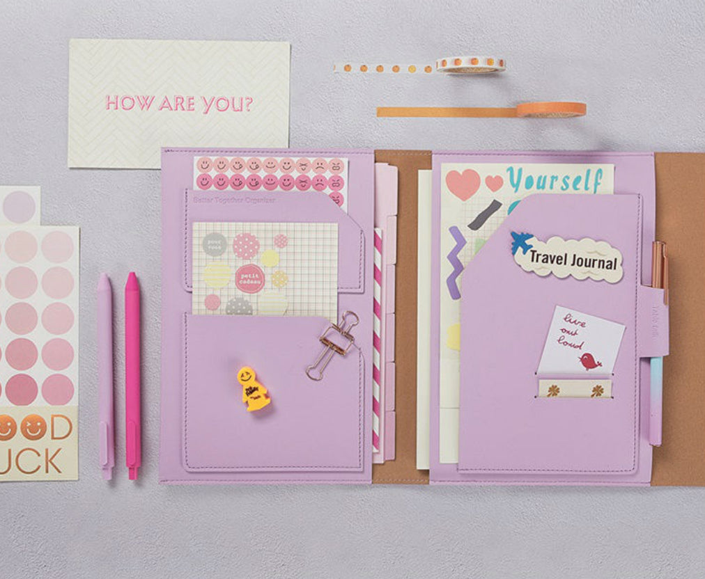 韓國Better Together Organizer 多功能皮革收納包連A5 Notepad 套裝 [預購貨品，下單後14天出貨]