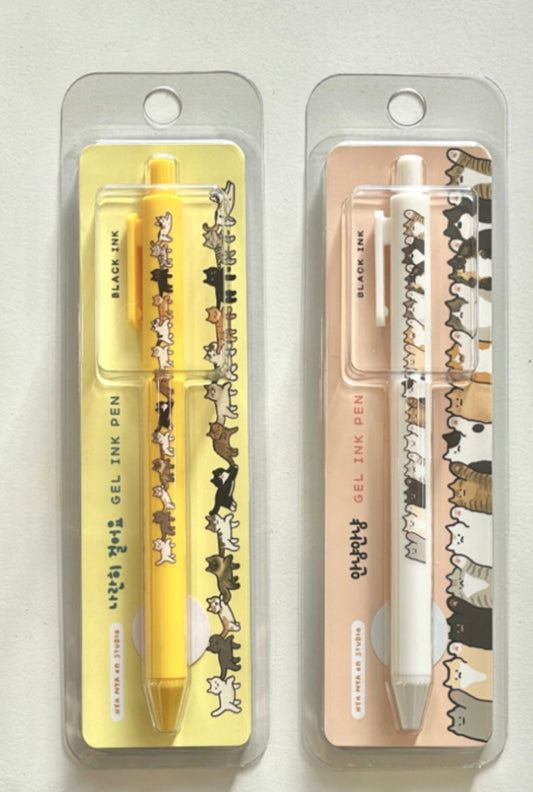 韓國Nya Nya 我最愛貓咪系列特輯 - 貓咪的小隊 0.5 黑色Gel Pen