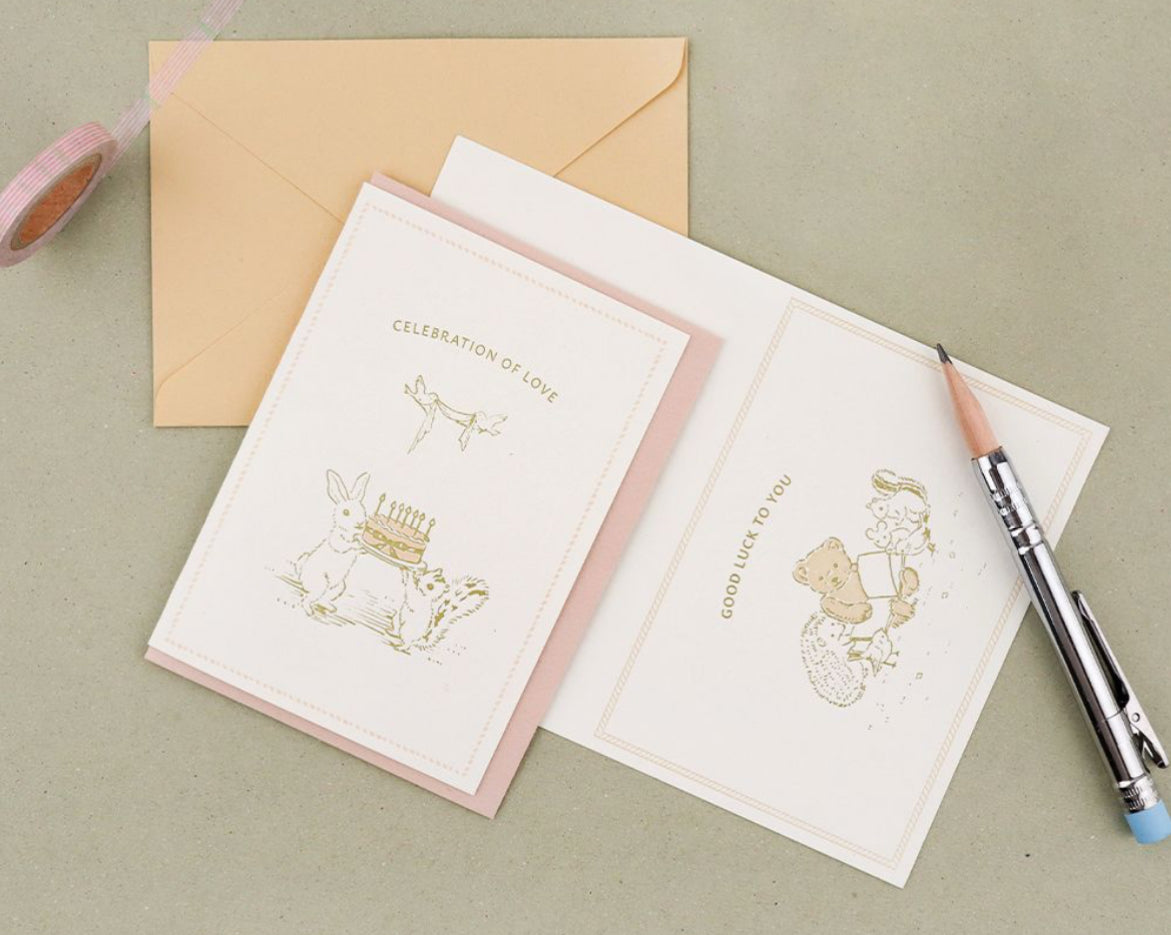 韓國Forest Memories Letter Press 心意卡 - 4 個選擇 （生日、感謝、萬用）