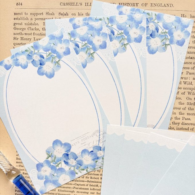 日本Sea Garden Memo 便條紙 - 藍色花卉的盛夏 [預購貨品］