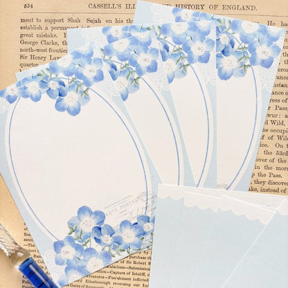 日本Sea Garden Memo 便條紙 - 藍色花卉的盛夏 [預購貨品］