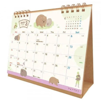 2027 日本 ZOOm in Animals Calendar 桌上座檯月曆