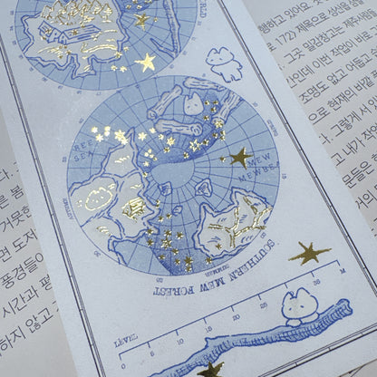 韓國Mewmewbeam 熨金 Vintage Map 書簽