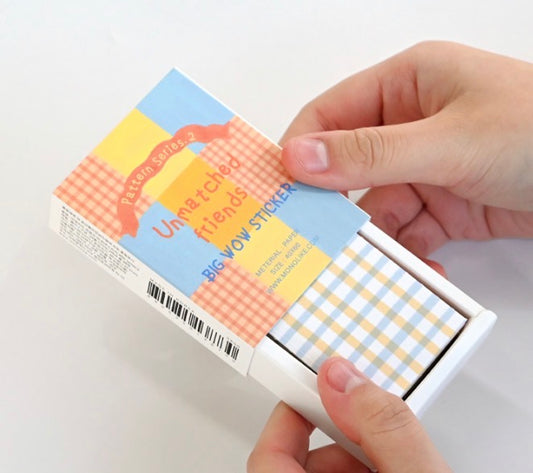 韓國By Nacoo Message and Label 盒仔貼紙 - 格仔 * [預購貨品，下單後一星期出貨]