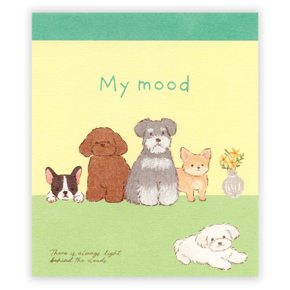 日本 NB Lovely Pets My Mood 四圖案 80頁便條簿 - 狗狗