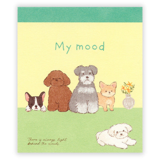日本 NB Lovely Pets My Mood 四圖案 80頁便條簿 - 狗狗