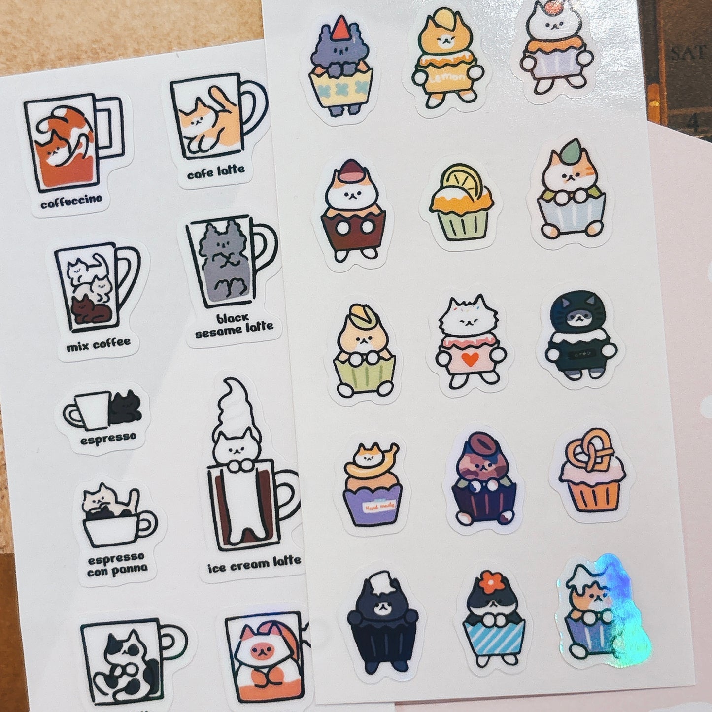 韓國插畫家썸켓츠 貼紙系列 - Cupcake 貓咪