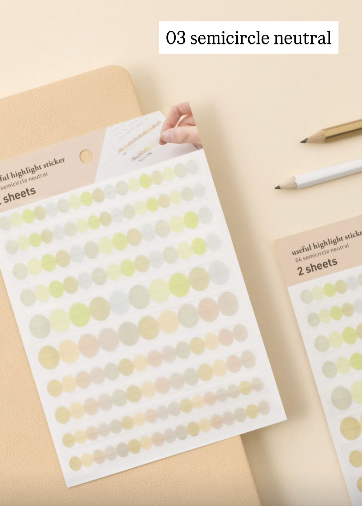 韓國Full design Useful Highlight Stickers - 2 張入 (3 色設計）