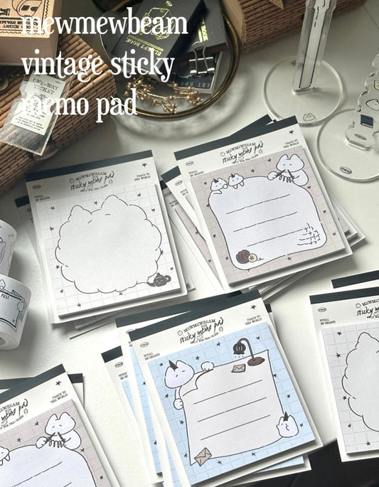 韓國Mewmewbeam 復古懷舊方形便條貼Sticky Memo * [預購貨品，下單後14天出貨]