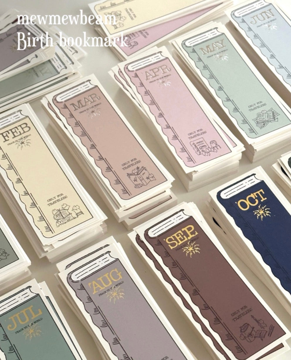 韓國Mewmewbeam 熨金銀 誕生月份專屬書簽 - 12 款選擇* [預購貨品，下單後14天出貨]