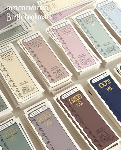 韓國Mewmewbeam 熨金銀 誕生月份專屬書簽 - 12 款選擇* [預購貨品，下單後14天出貨]