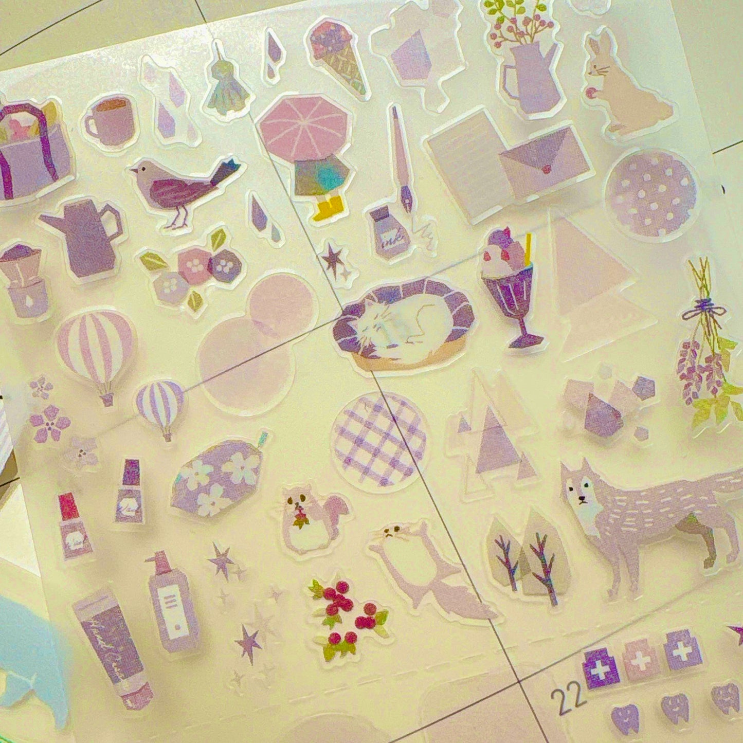 日本 Pure Hue Daily Seal 手帳純色貼紙 - 紫色色系