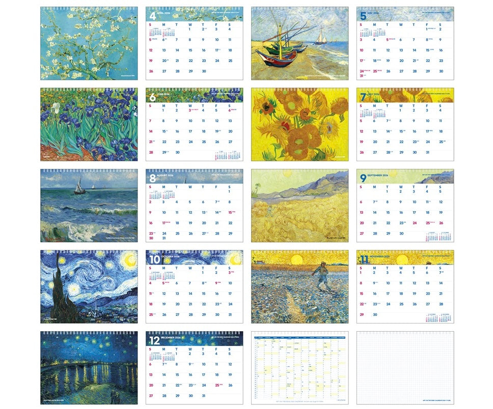 新品9 折優惠‼️ 韓國 2026 Artist Collection 梵高藝術館桌上月曆 - Van Gogh