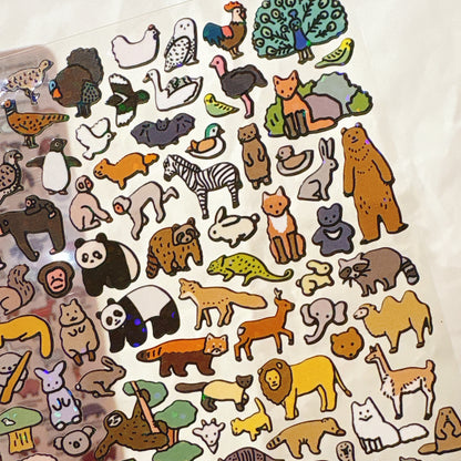 世間萬物圖鑑貼紙合集 - 動物嘉年華