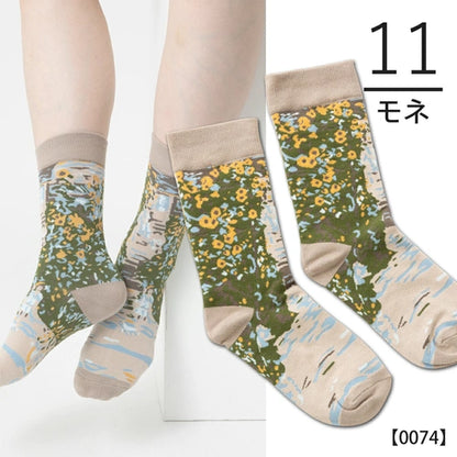 日本Jobily Company 中筒襪4 雙禮盒套裝 - 莫奈的睡蓮花園 [ 預購貨品］