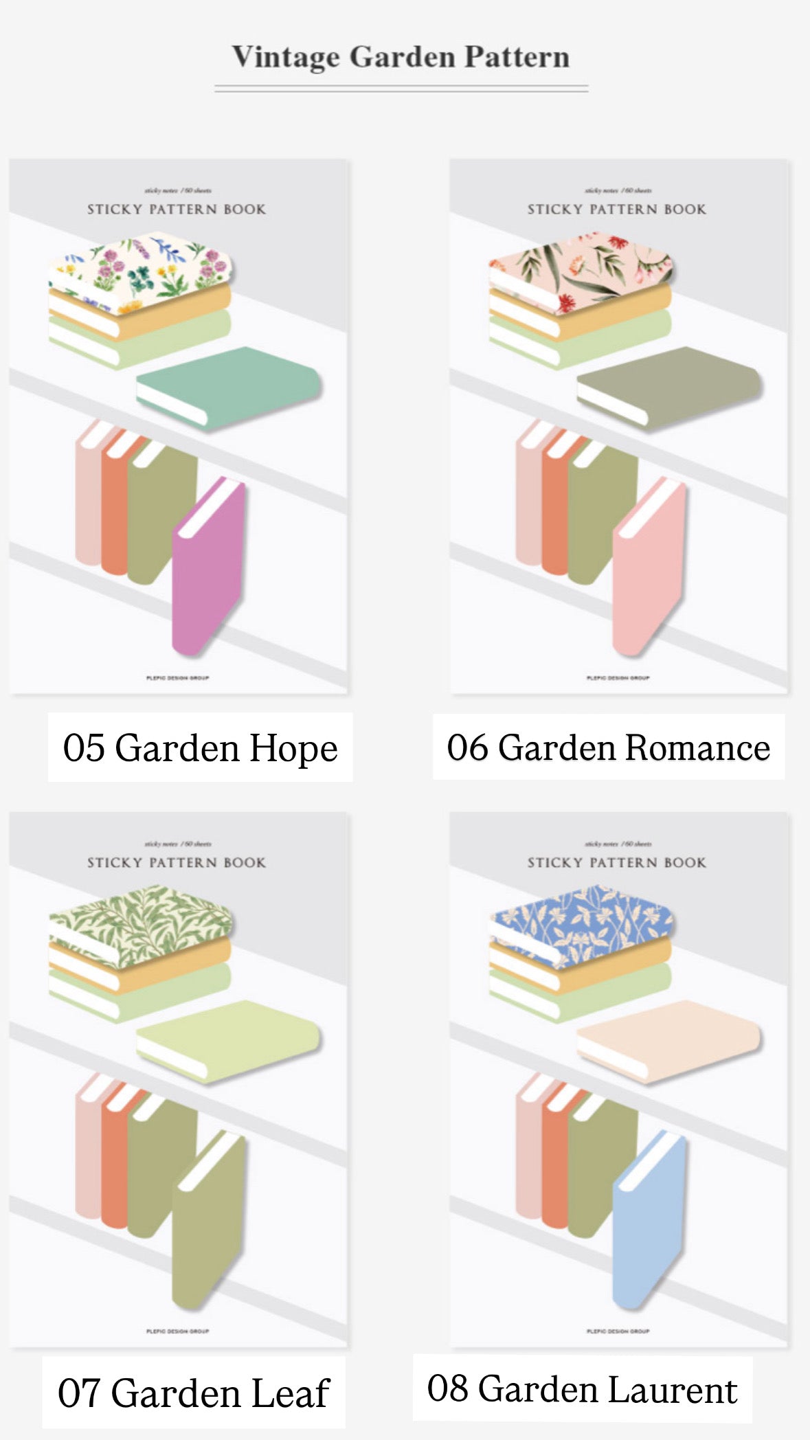 韓國Life Stationery Sticky Pattern Book 書本造型 Index Memo - 12 色選擇 * [預購貨品，下單後14天出貨]