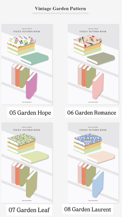 韓國Life Stationery Sticky Pattern Book 書本造型 Index Memo - 12 色選擇 * [預購貨品，下單後14天出貨]