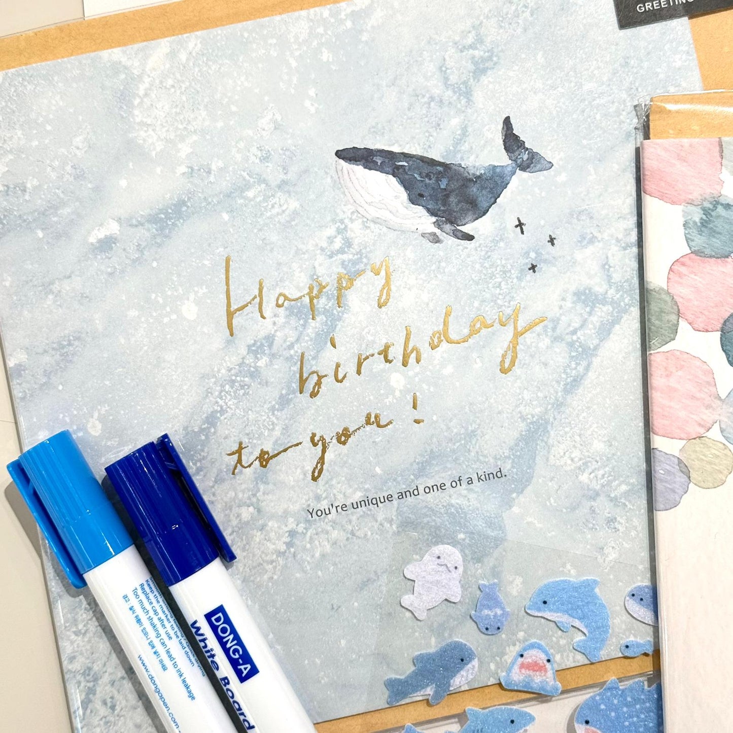 水彩風鯨魚系列 Whale in the Universe 大心意卡系列 - Thank You / Happy Birthday to You
