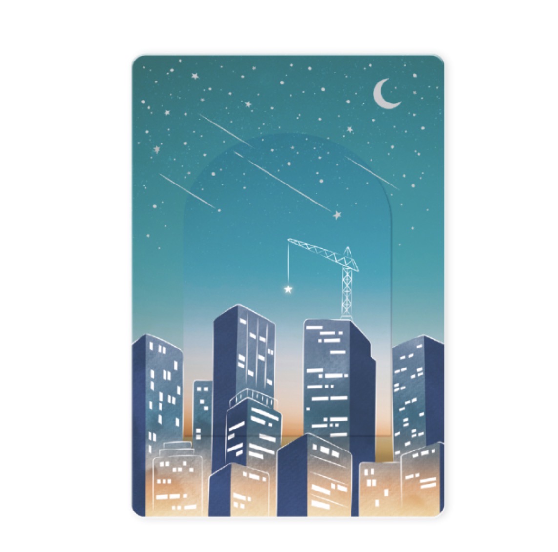 日本Ryuryu  天空や時間銀箔加工透明書簽卡片系列 - 流星之夜 [ Pre-order]