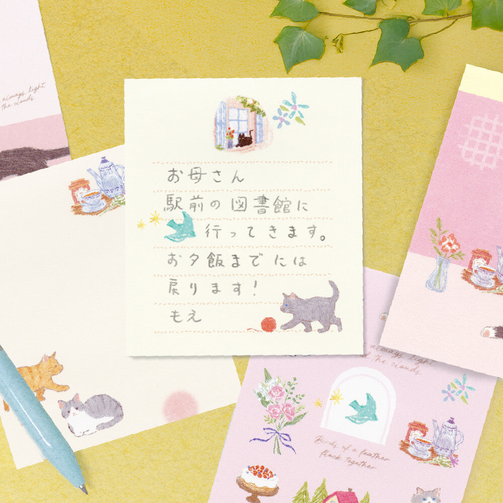 日本 NB Lovely Pets My Mood 四圖案 80頁便條簿 - 貓貓