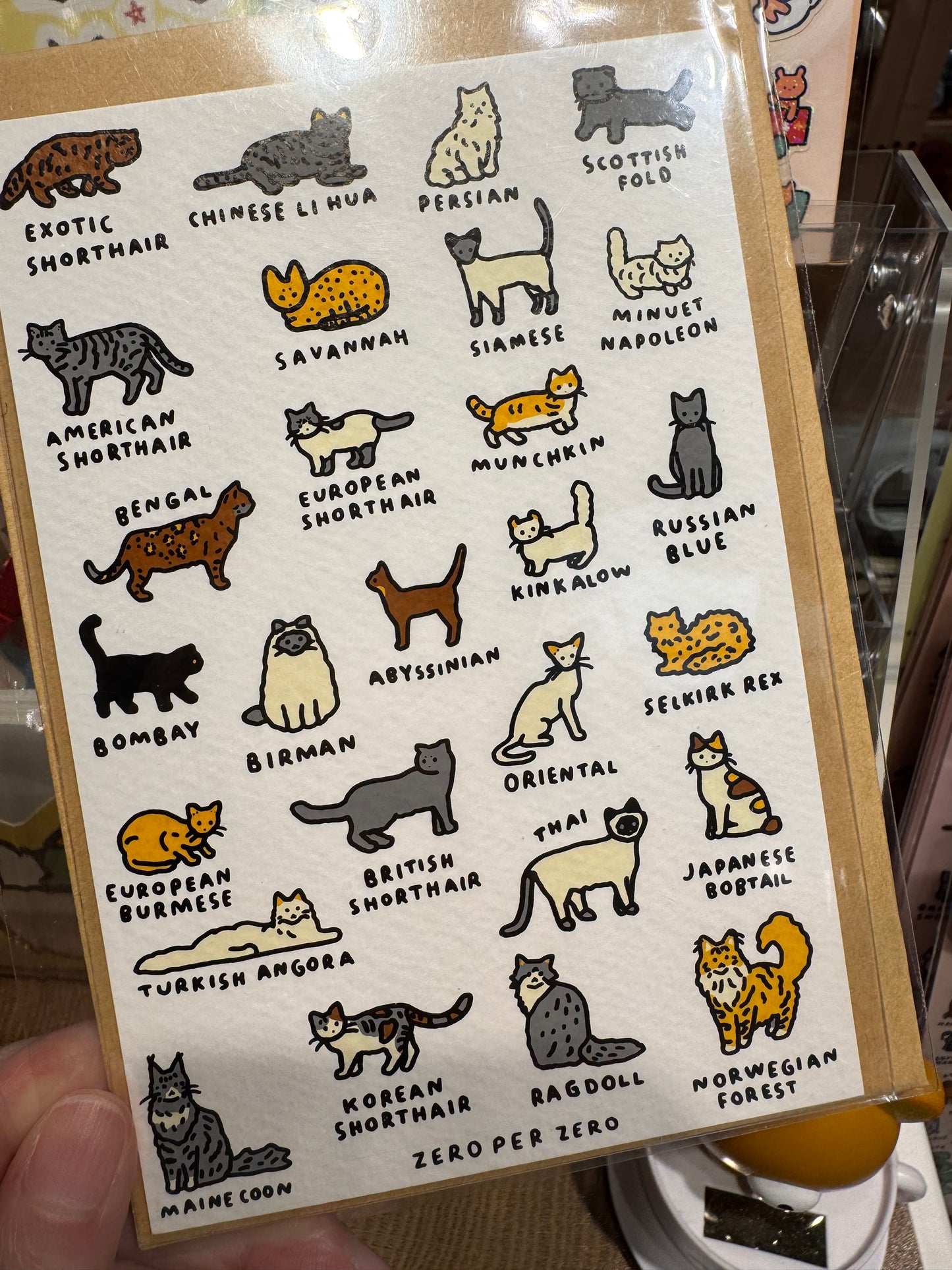 世界圖鑑系列：貓貓絲版印刷明信片