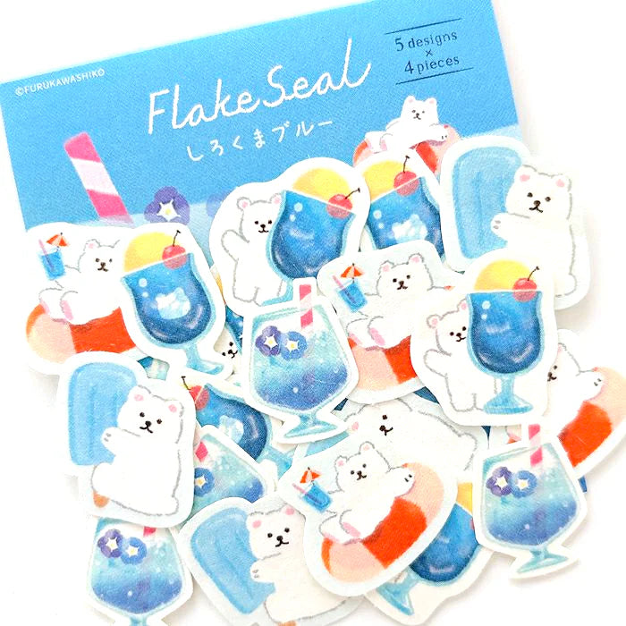 古川紙工夏日炎炎系列貼紙包 - 北極熊夏日Soda