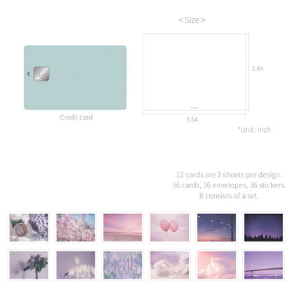 韓國Monolike 36 Days Mini Message Card Set (一套36 張）Feeling Violet [預購貨品］