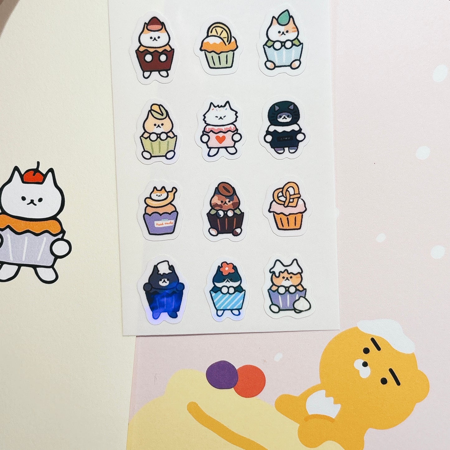 韓國插畫家썸켓츠 貼紙系列 - Cupcake 貓咪