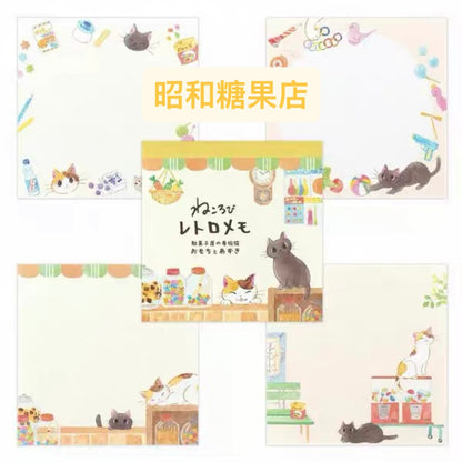 日本 昭和貓咪 🐱 方形便條簿 - 四款