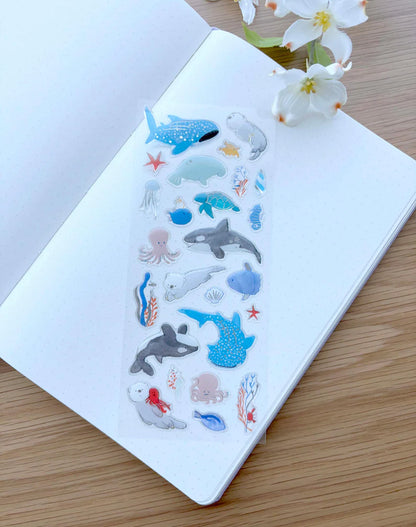日本Active 水晶Seal Drops系列貼紙 - 海洋生物Aloha!