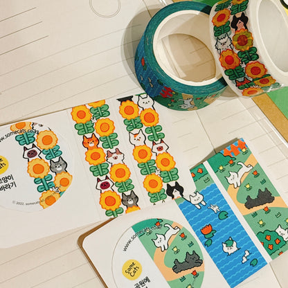 韓國插畫家썸켓츠 十米增長紙膠帶 ：兩款圖案