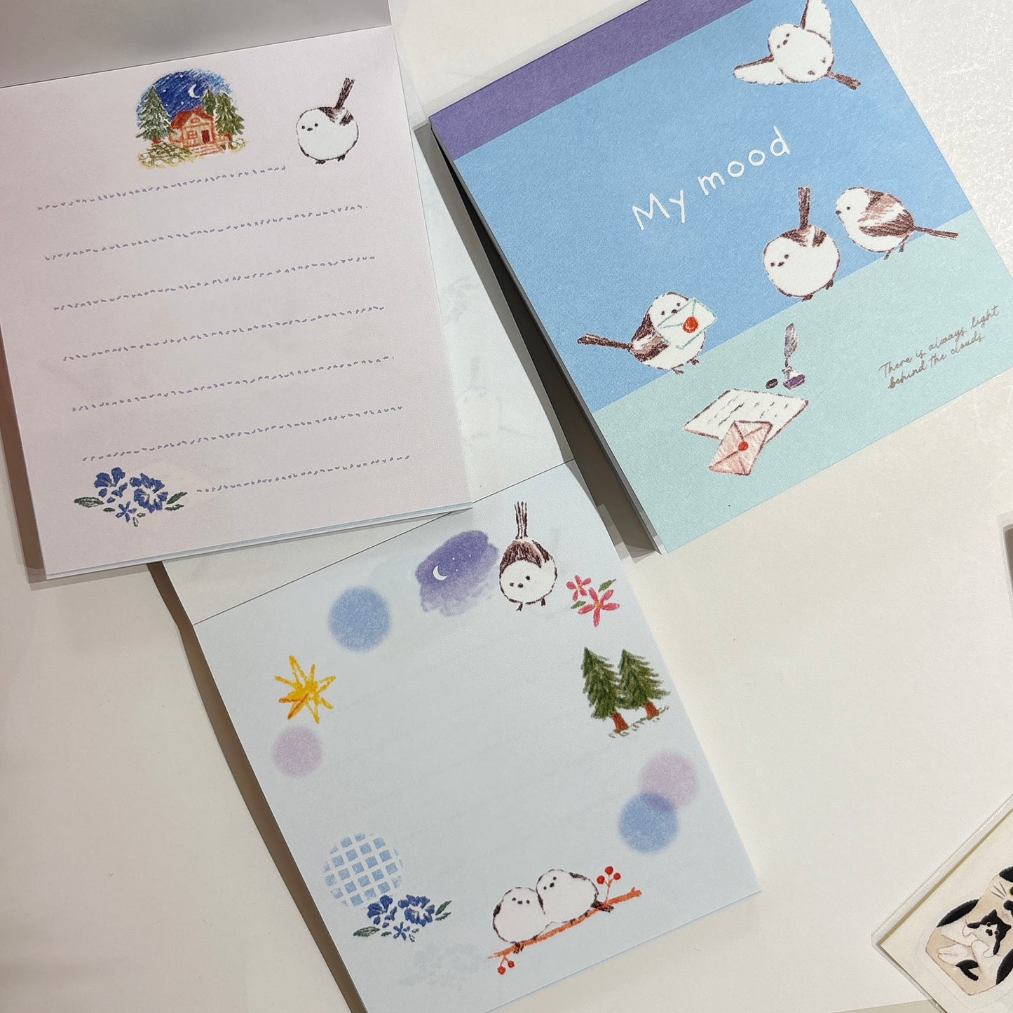 日本 NB Lovely Pets My Mood 四圖案 80頁便條簿 - 雪鳥