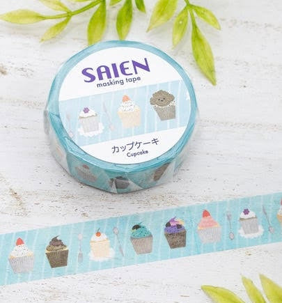 日本 Saien 和紙  15mm 紙膠帶 - 小狗cupcake