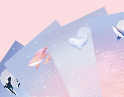 韓國雲彩鯨魚信紙套裝 - 4 款選擇