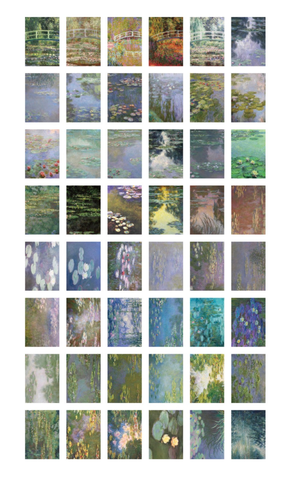 Monet Collection 紙盒裝96 張貼紙- 莫奈的睡蓮時光畫作系列