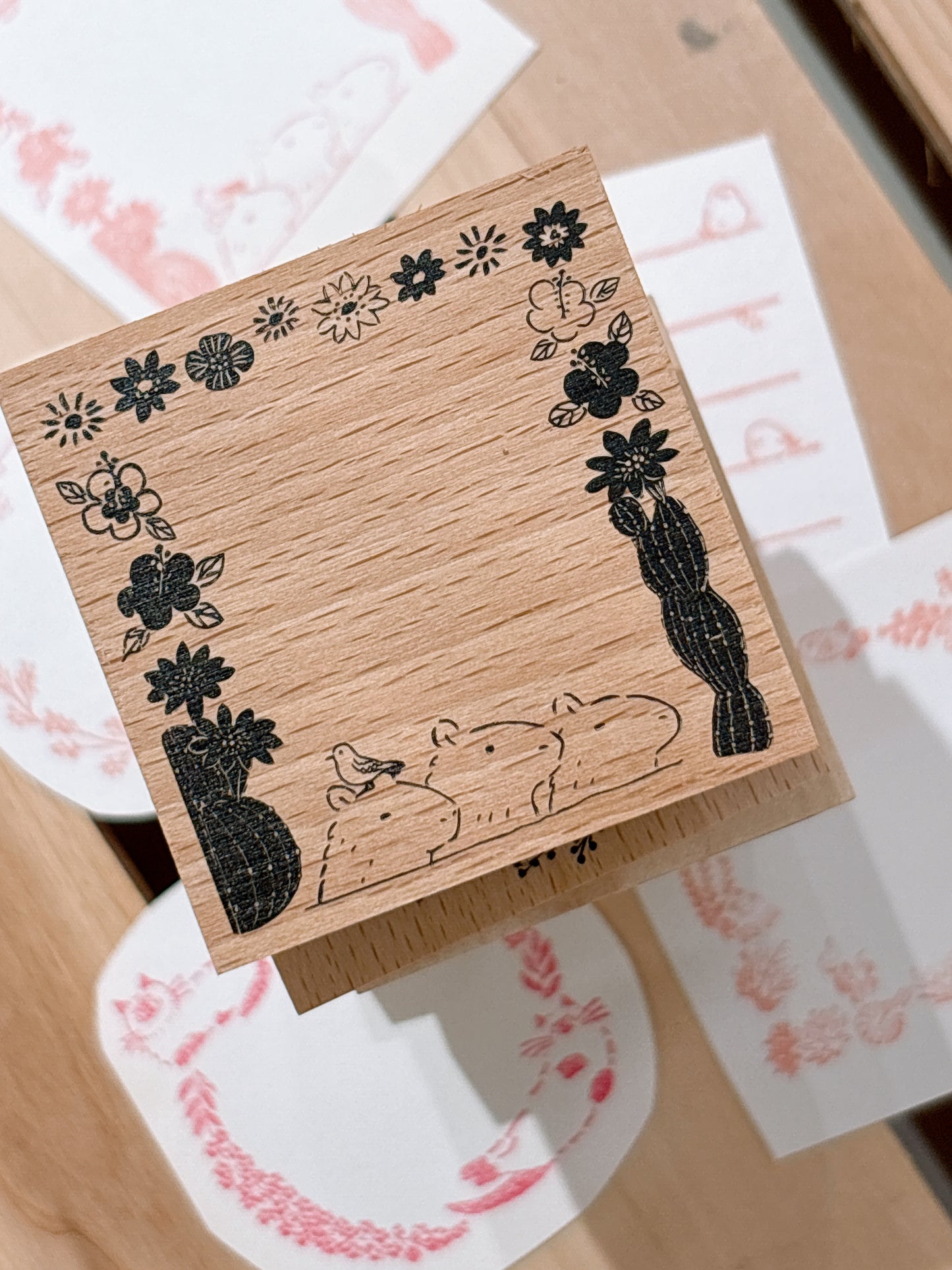 日本 I love Stamp 木製框框印章 - 人氣王👑水豚君