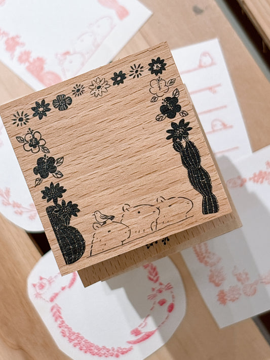 日本 I love Stamp 木製框框印章 - 人氣王👑水豚君