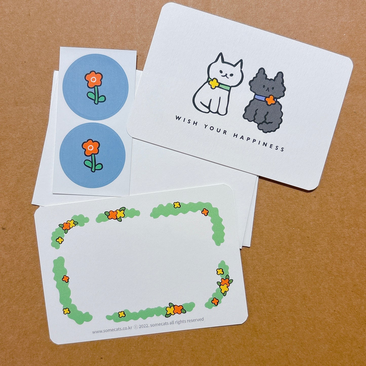 韓國插畫師썸캣츠可愛貓咪小卡 - Wish You Happiness ☺️