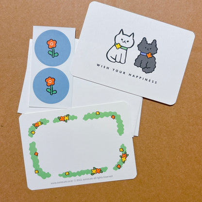 韓國插畫師썸캣츠可愛貓咪小卡 - Wish You Happiness ☺️