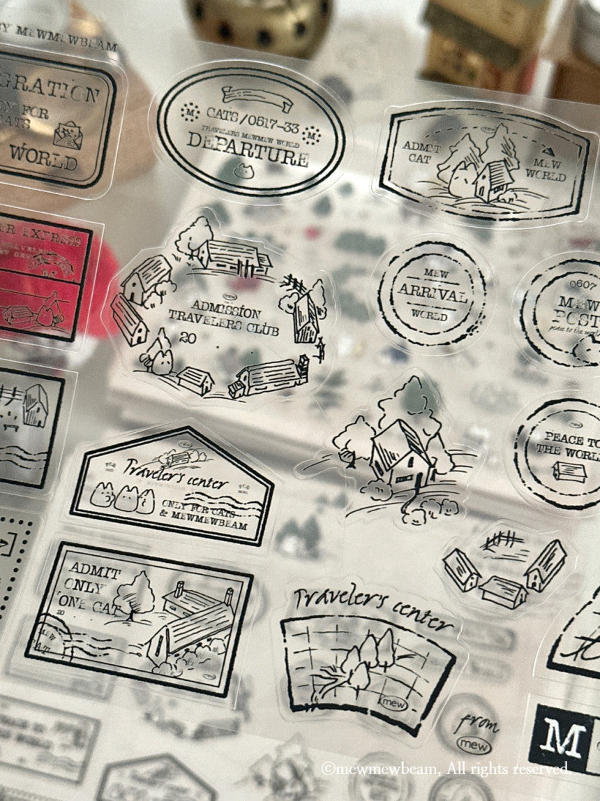 韓國Mewmewbeam 復古懷舊A5 大張貼紙 - 2 款選擇* [預購貨品，下單後14天出貨]