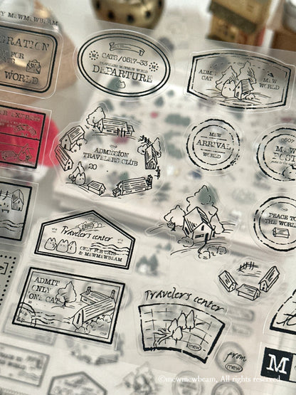 韓國Mewmewbeam 復古懷舊A5 大張貼紙 - 2 款選擇* [預購貨品，下單後14天出貨]