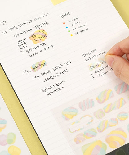 韓國Full design Useful Highlight Stickers - ￼Marshmallow 棉花糖