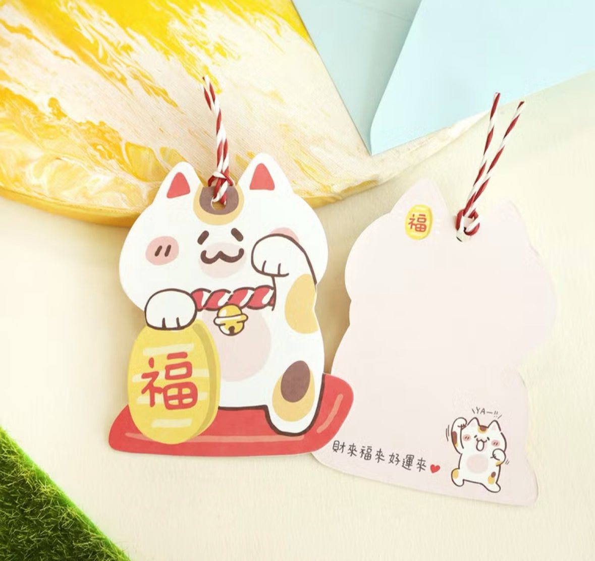 台灣Sunny 可愛貓咪厚版卡面 - 祝福招財貓
