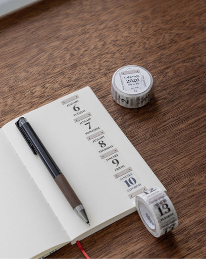 韓國原創 glen 2026 年365天迷你月曆和紙卷裝貼紙 [預購貨品，下單後一星期出貨]