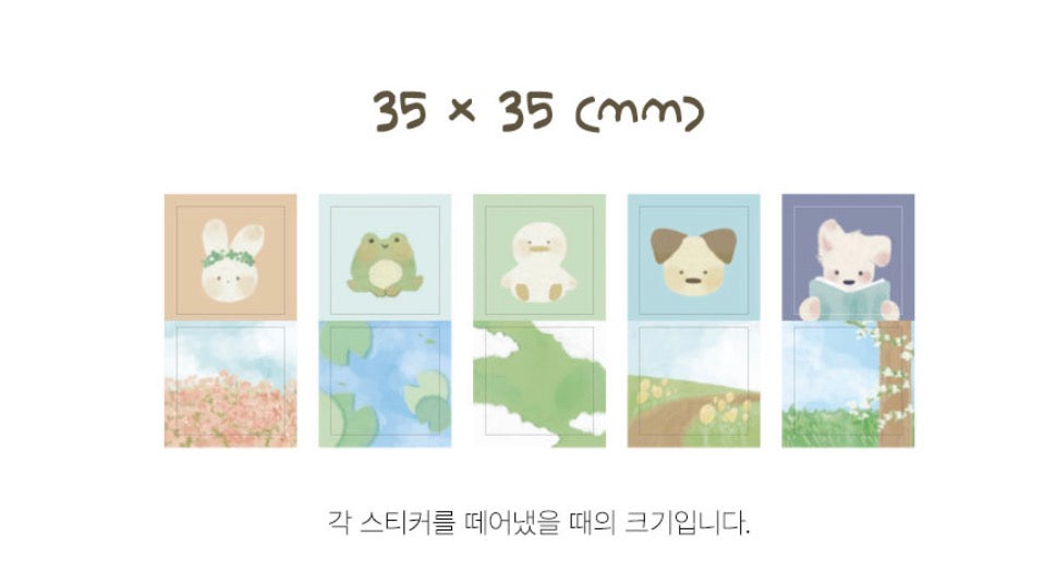 韓國Monolike 溫柔小動物拼貼素材包 Cozy Days Label Stickers Pack *可書寫* [預購貨品，下單後14天出貨]